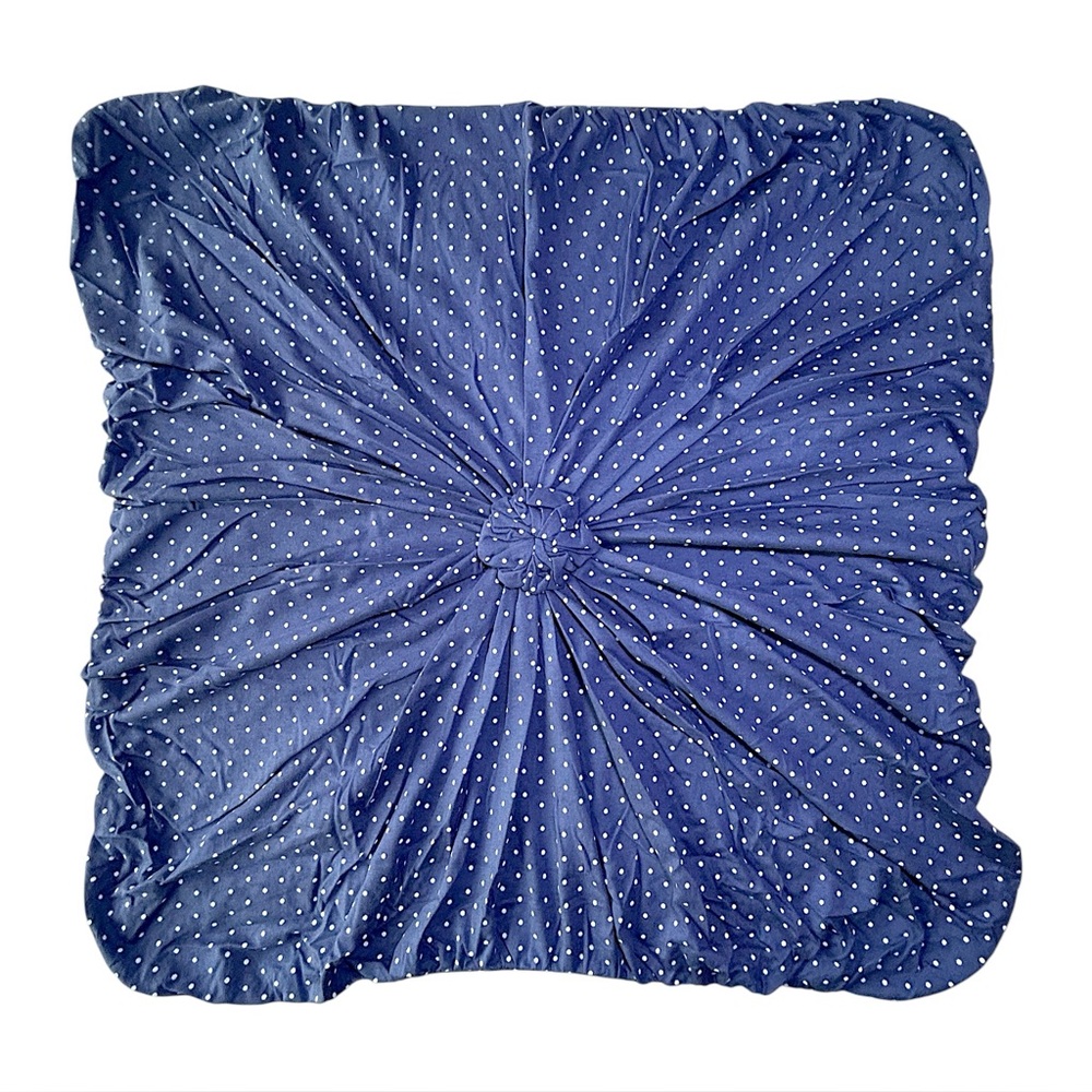 Anthropologie One Rosette Euro Sham Navy Blue Polka Dot 26" x 26" Lazybones NIP - Picture 3 of 12